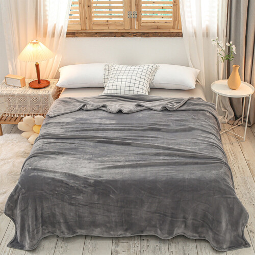 Coral Fleece Blanket 100x150cm Dark Grey