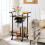2-Tier Rolling Bar Cart with Wine Rack, Rustic Brown & Black 2