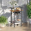 2-Tier Rolling Bar Cart with Wine Rack, Rustic Brown & Black 4