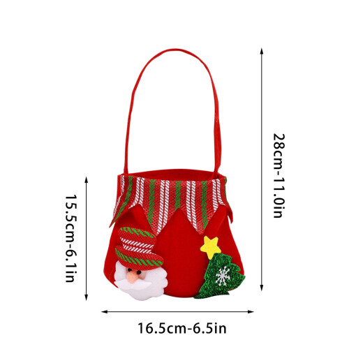 Christmas Hanging Pocket Bag – Soft Fleece, Red Strap, 1 1