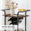 2-Tier Rolling Bar Cart with Wine Rack, Rustic Brown & Black 5