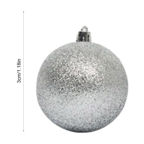 Christmas Ball Ornaments Shatterproof Silver 30mm 24Pcs 1