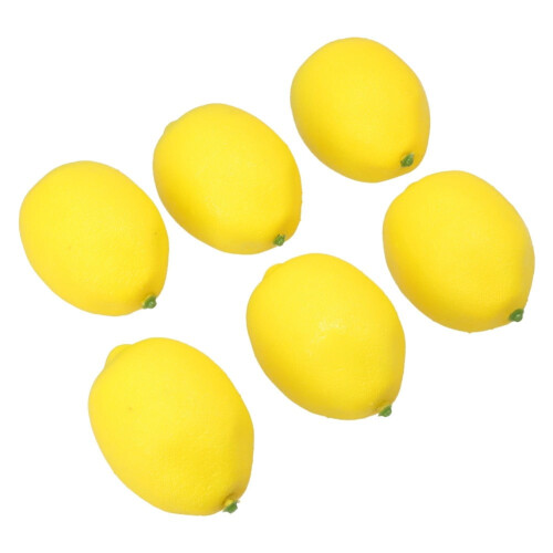 Limoni artificiali in plastica per decorazioni domestiche (6 pezzi)