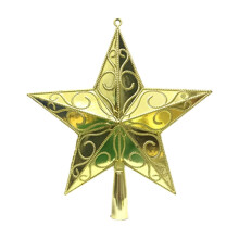 Étoile dorée en plastique pour sapin de Noël (1 pièce)