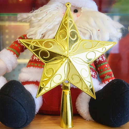 Christmas Tree Topper Star Plastic Gold 1 Piece 1
