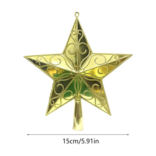 Christmas Tree Topper Star Plastic Gold 1 Piece 2