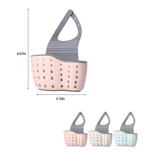 Silicone Kitchen Sink Caddy with Adjustable Strap and Drain 2