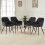 AINPECCA Oak Effect Dining Table and 4 Black Velvet Chairs 2
