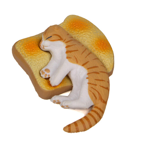 Ensemble de statues en plastique, chats endormis mignons-Jaune