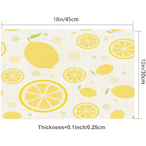 Sets de table en lin à motif citron, lot de 4, 45 x 30 cm 2