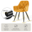 AINPECCA Oak Effect Dining Table and 4 Yellow Velvet Chairs 7