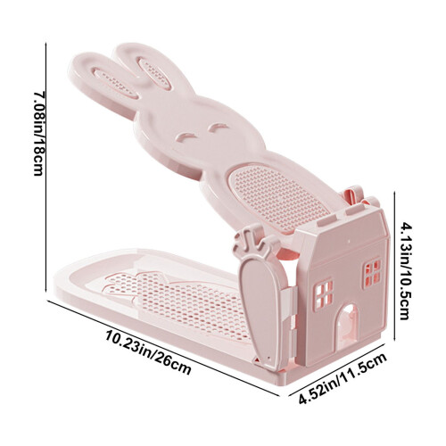 Qnjujn shoe rack plastic multi-layer 4-tier pink 2