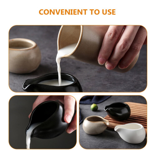 Ceramic Milk Pitcher with Spout, 9.5 cm, Black 1