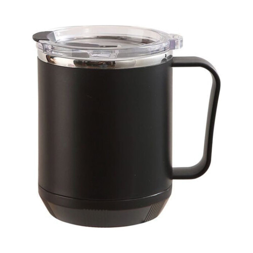 Dobbeltlags kaffekrus i rustfrit stål med låg, 460 ml 1