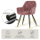 AINPECCA Oak Effect Dining Table and 4 Rose Velvet Chairs 10