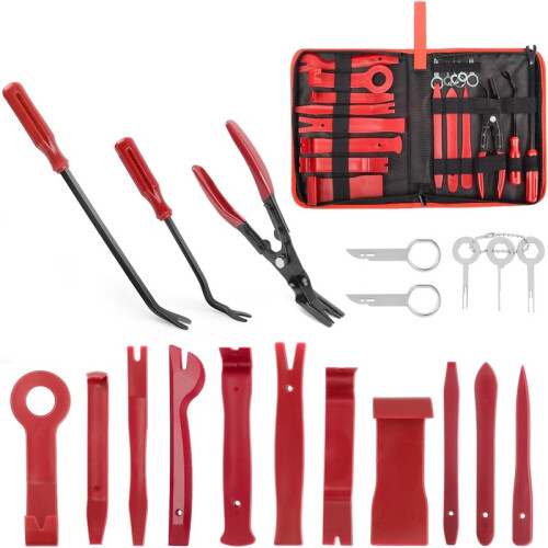 31PCS Car Trim Removal Tool Set - Panel, Clip & Upholstery Pry Tools with Bag