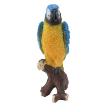 Estátua de resina para ambientes internos e externos, ideal para jardins e casas. Escultura realista e colorida de papagaio com proteção