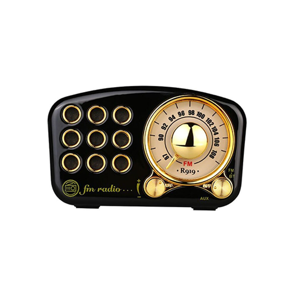 Retro Bluetooth Radio Speaker - Classic Fm, Bass Boost, Tf & Mp3 Player, Black 8587434289550