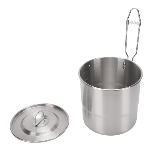 Campingkochtopf 3 L 304er Edelstahl silberner Griff