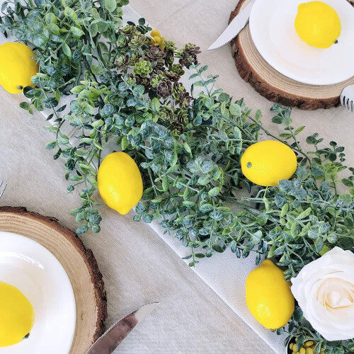 30 Pack Artificial Yellow Lemons, 3.1" Realistic Foam Fruit 1