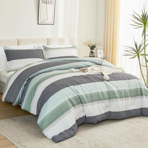 Queen Comforter Set Red Black 3-Piece Down Alternative 2