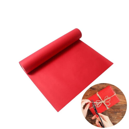 Red kraft paper roll for gift wrapping 38 cm x 3 m 1
