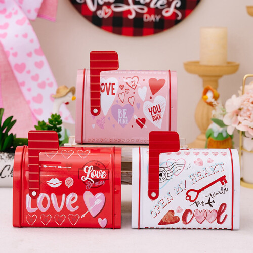Love-Printed Mailbox Tin Box – 13.5 x 9.5 x 8 cm 2