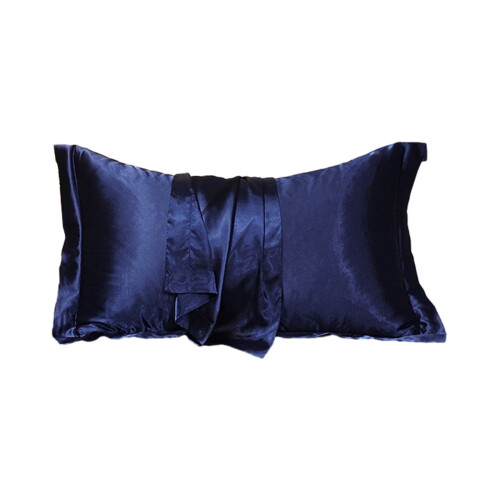 Navy satin silk pillowcase 20x30in standard size with 1