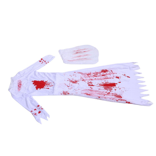 Zombie-Braut Blutiges Kleid Kostüm Spitze Größe S Polyester