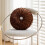 Round Ice Flower Velvet Pillow Coffee 5