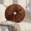 Round Ice Flower Velvet Pillow Coffee 6