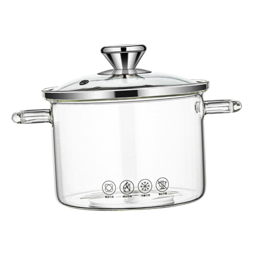 Panela de vidro borossilicato com tampa 1,8L 2