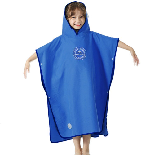 Kids Hooded Bath Towel, Quick-Dry Polyester-Nylon Poncho 1