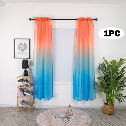 Gradient Rod Screen Curtain Panel Orange Blue 1x2 ft 1