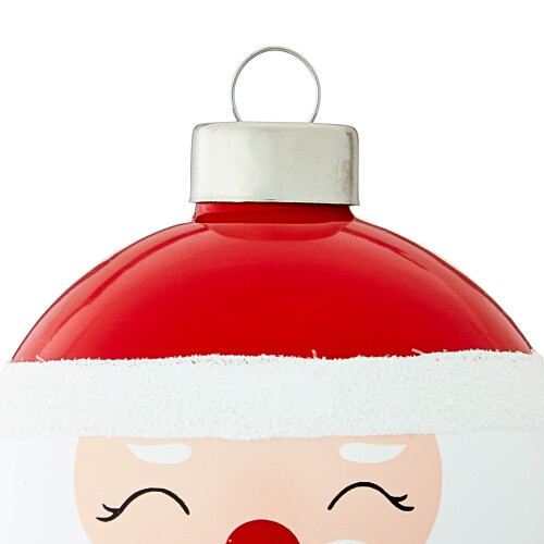 Red Santa Glass Christmas Ornaments, 4 Pack 2