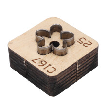 Blütenförmige Lederstanze 25mm/0.98in, Holz/Stahl
