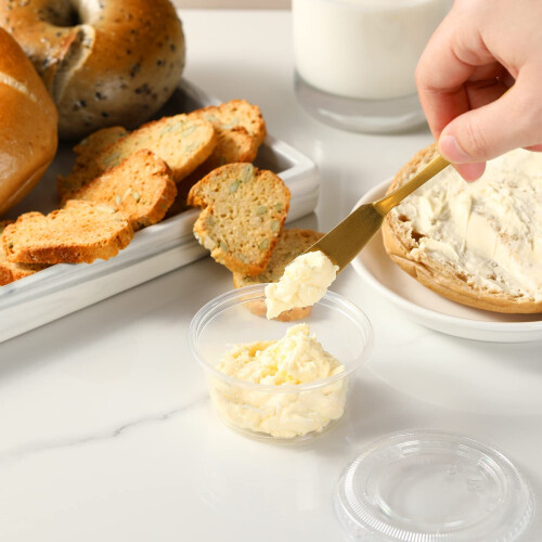 Clear Disposable Plastic Sauce Cups with Lids 4oz 150pcs 2