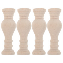 4Stk Beige Holz Pfeileraufsätze Roman Säulen Türstopper Treppendeko