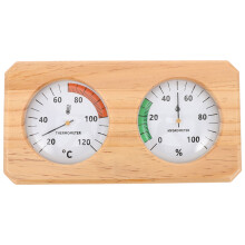 Sauna Beige Bois Thermomètre Hygromètre Mural Durable Fiable