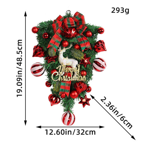 Christmas Upside Down Tree Wreath with Red Fruit 2