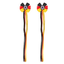 2Pcs Football Themed Multi-Color Cheer Bow Hair Pins for Soccer Fans