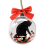Clear Christmas Ornament Ball with Black Cat Design, 9cm 3