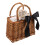 Handcrafted Brown Wicker Handbag with Square Structure for Home 1