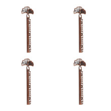 4Pcs Vintage Chocolate Metal Bookmarks Dual Ruler and Page Marker Set