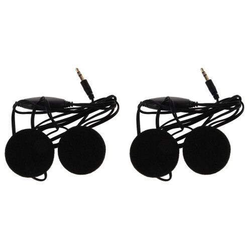 2St Motorfiets Headset Zwart Met Microfoon Winddicht Stereo Geluid