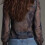 Women's Half Zip V Neck Ruffle Chiffon Blouse-Navy Blue M 5
