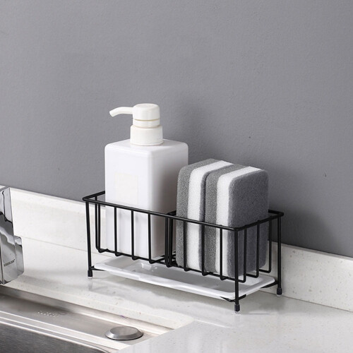 Stainless Steel Kitchen Sink Sponge Holder Countertop Drain 1