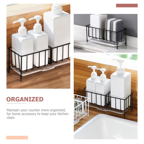 Stainless Steel Kitchen Sink Sponge Holder Countertop Drain 2
