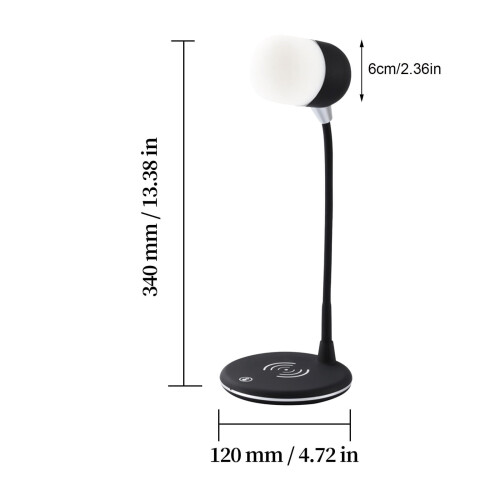 Lampe-haut-parleur Bluetooth à chargement sans fil avec LED à intensité variable 1