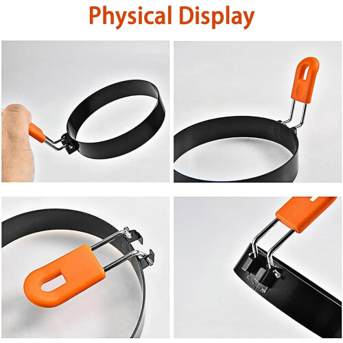 Omelette Ring Stainless Steel 8 Inch with Silicone Handle 2